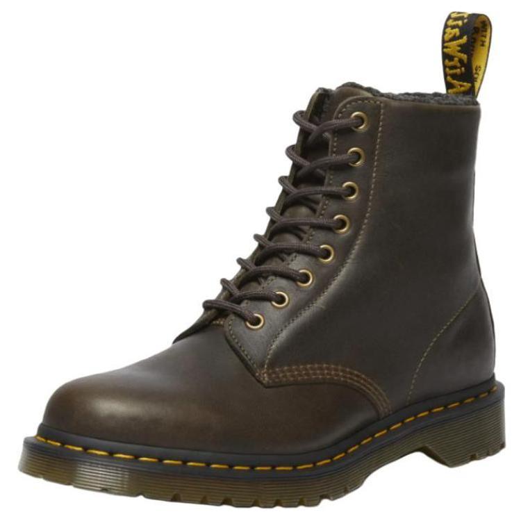 Dr. Martens 1460 Faux Fur Lined Grizzly Leather Lace Up Boot Olive Men Sneakers Green 31873538
