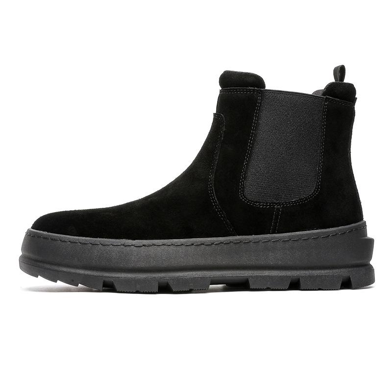 3396 Chelsea boots for men and women couples autumn and winter retro leather platform Martin boots medium boots for women