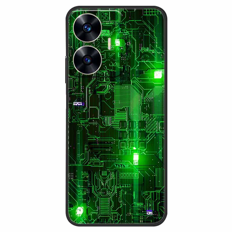 Phone Cover For Realme C55 Case Black Silicone Fundas For Realme C55 RMX3710 TPU Soft Back Coque Star Painted on RealmeC55 C 55