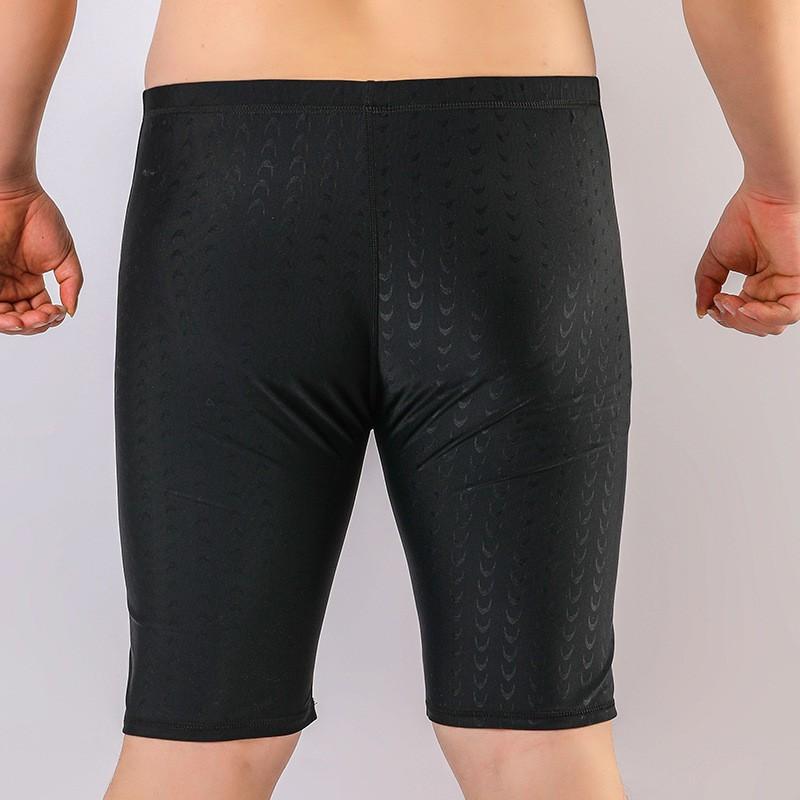 Mens Quick-Dry Performance Swim Trunks With Shark Skin Texture Plus Size Up To 9XL Nylon Spandex Blend