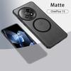 Translucent Armor Shockproof Phone Case For OnePlus 12 13 Skin Feel Matte Frame Magnetic Wireless Charging Plastic Back Cover