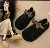 Fashion Luxury Sheep Fur Lined Loafers Women Lambswool Shoes Ladies Winter Slip On Furry Flats Cotton Wool Mocasine Femme Barefoot Boots