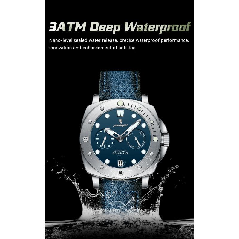 POEDAGAR High Quality Watches for Man Waterproof Luminous Date Exquisite Men Clock Nylon Leather Quartz Fashion Wristwatch