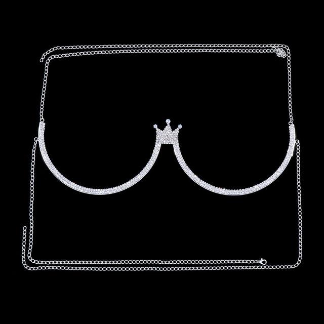 

Нагрудный кронштейн, двойной кулон в форме сердца, бюстгальтеры-цепочки, ожерелье, украшения для тела, топ со стразами, модный подарок, пляжное бикини, купальники 2022, женские купальники China