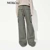 MO&Co. Women's High-Waisted Cargo Parachute Pants