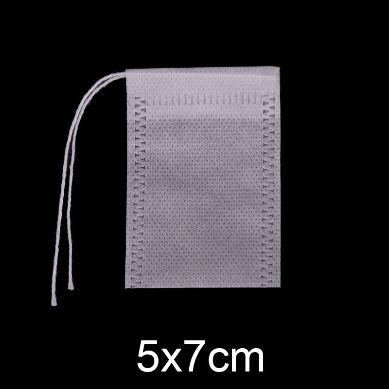 Disposable Empty Teabags Non-Woven Tea Filter Cotton Drawstring Heat Seal Herb Tea Bags For Loose Leaf Teal Coffee 100Pcs