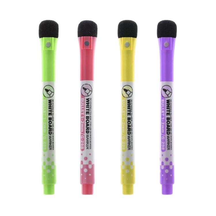 

4Pcs Colorful Magnetic Whiteboard Pens With Eraser 1.0-2.0MM Line Wide Erasable Marker For Whiteboards Presentation