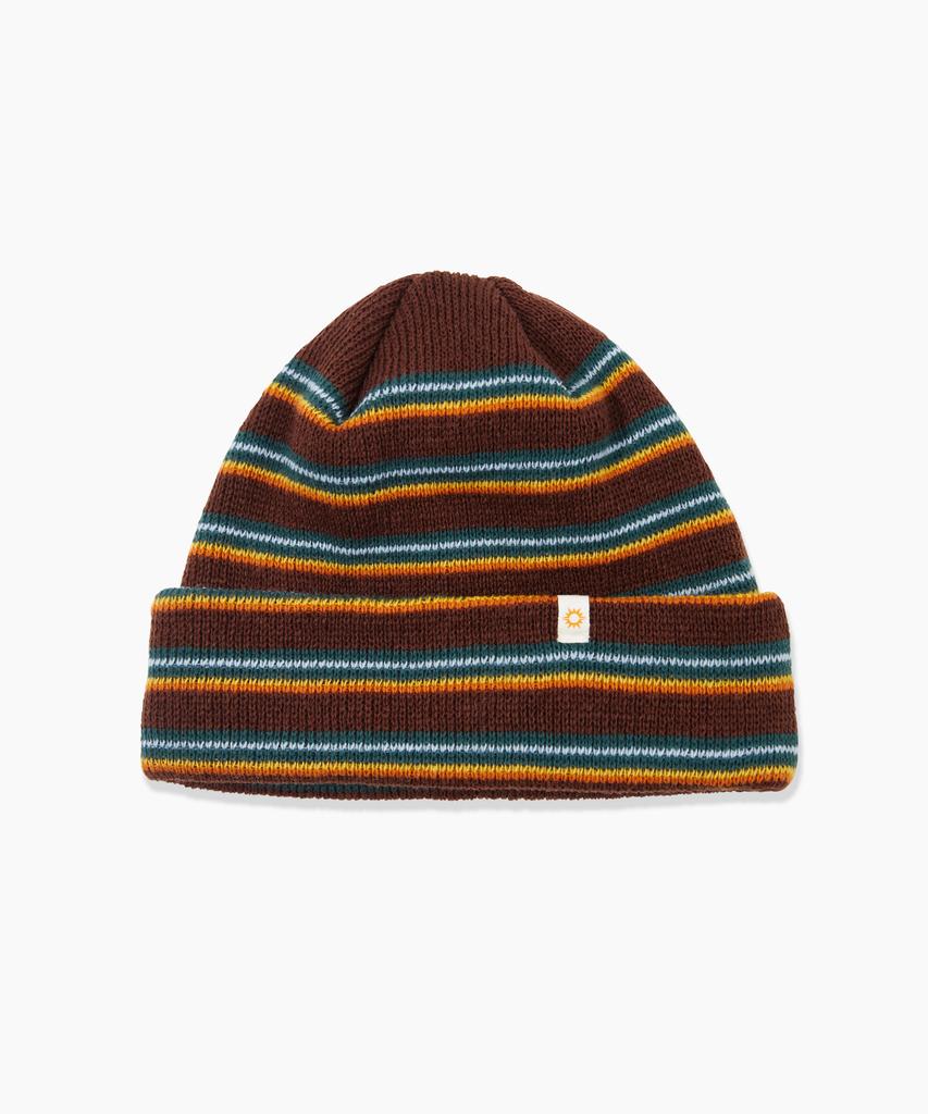 HELLO SUNRISE Hs Multi Stripe Beanie_Brown