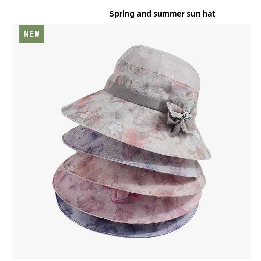 Spring Summer Cotton Sun Hat For Moms With Wide Brim And Breathable Design For Outdoor Activities