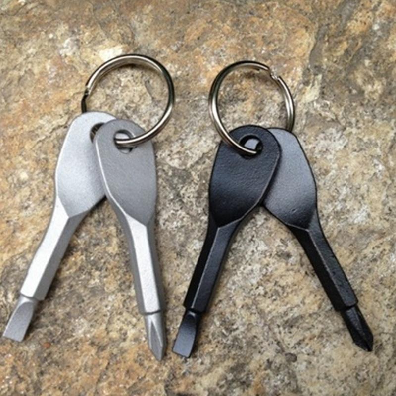 Metal Keys Stainless Keychain Pocket Tool Screwdriver Set EDC Outdoor Multifunction
