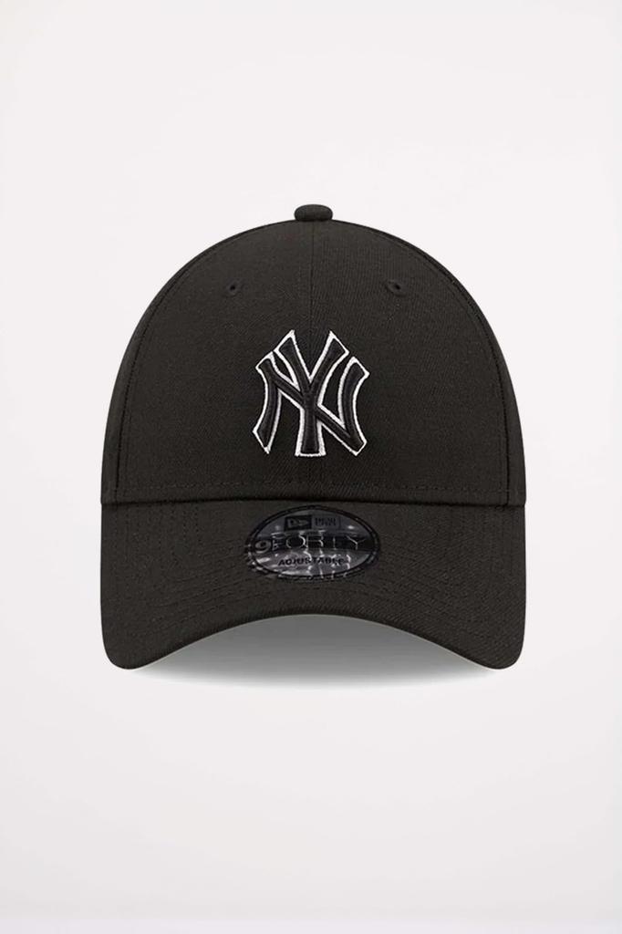 New Era 940 9FORTY Adjustable One Size Fits Polyester Baseball and Black with Silver Outline Cap, All, Cap, Men's Women's, Gender-Free, [Used]