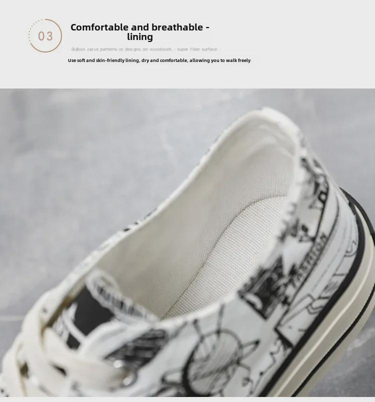 Herren Anime Graffiti High-Top Canvas Schuhe – Trendy Frühling & Herbst Casual Sneakers für Studenten