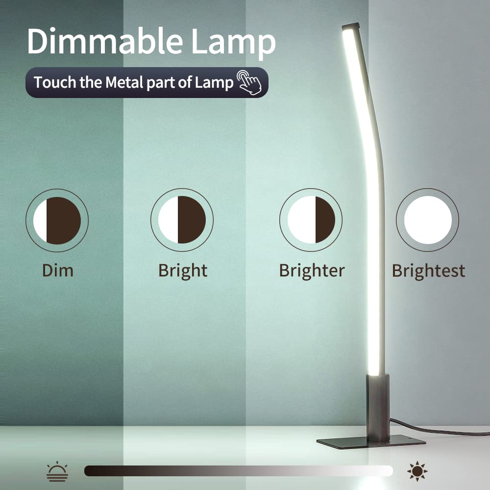 GEPROSMA Schreibtischlampe LED-Tischlampe Touch-Tischleuchte Nachttischlampe dimmbar 3 Lichtfarben 9 kleine Räume kreatives und minimalistisches Wohnen 44CM