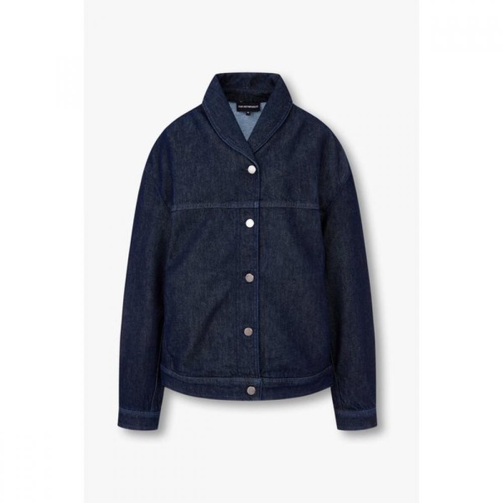 

Emporio Armani Women S Shawl Collar Stretch Denim Jacket A525310513 42