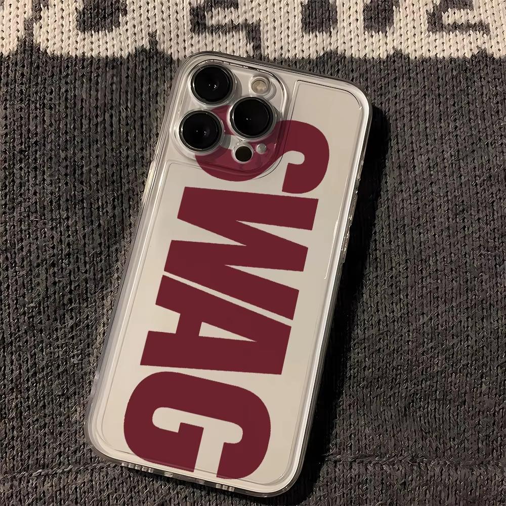 

Black And Red Swag Pattern Phone Case For Samsung Galaxy S26 S25 Ultra S24 S23 FE S22 S21 Plus S20 A73 Clear Bumper Cover Galaxy S23 FE