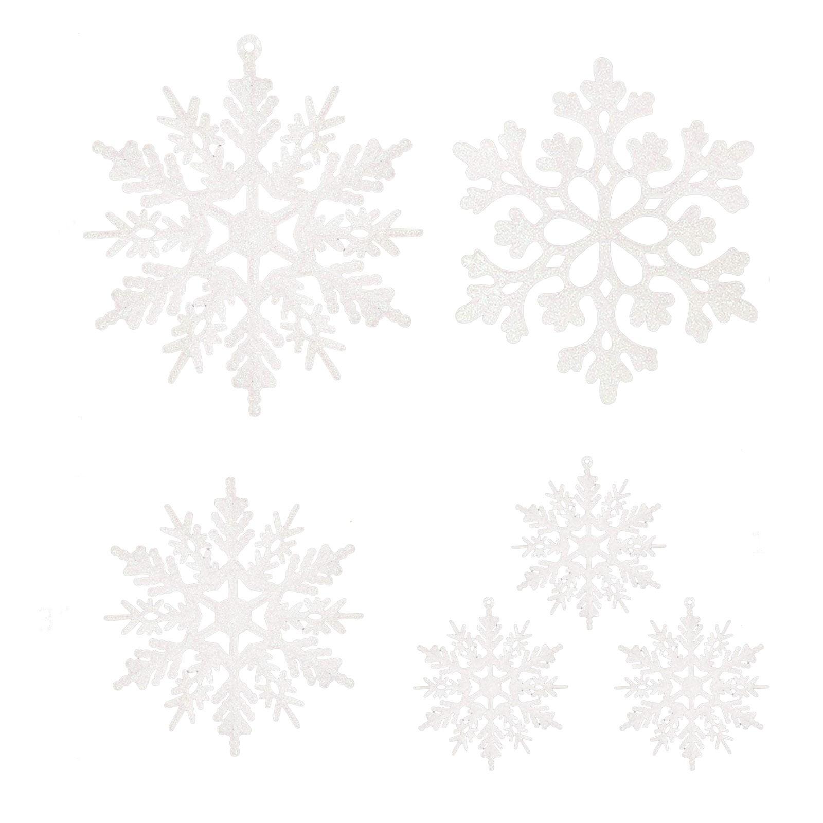 

Рождественские украшения, Белые снежинки, Пластиковые блестящие снежинки, Украшения для елки белый