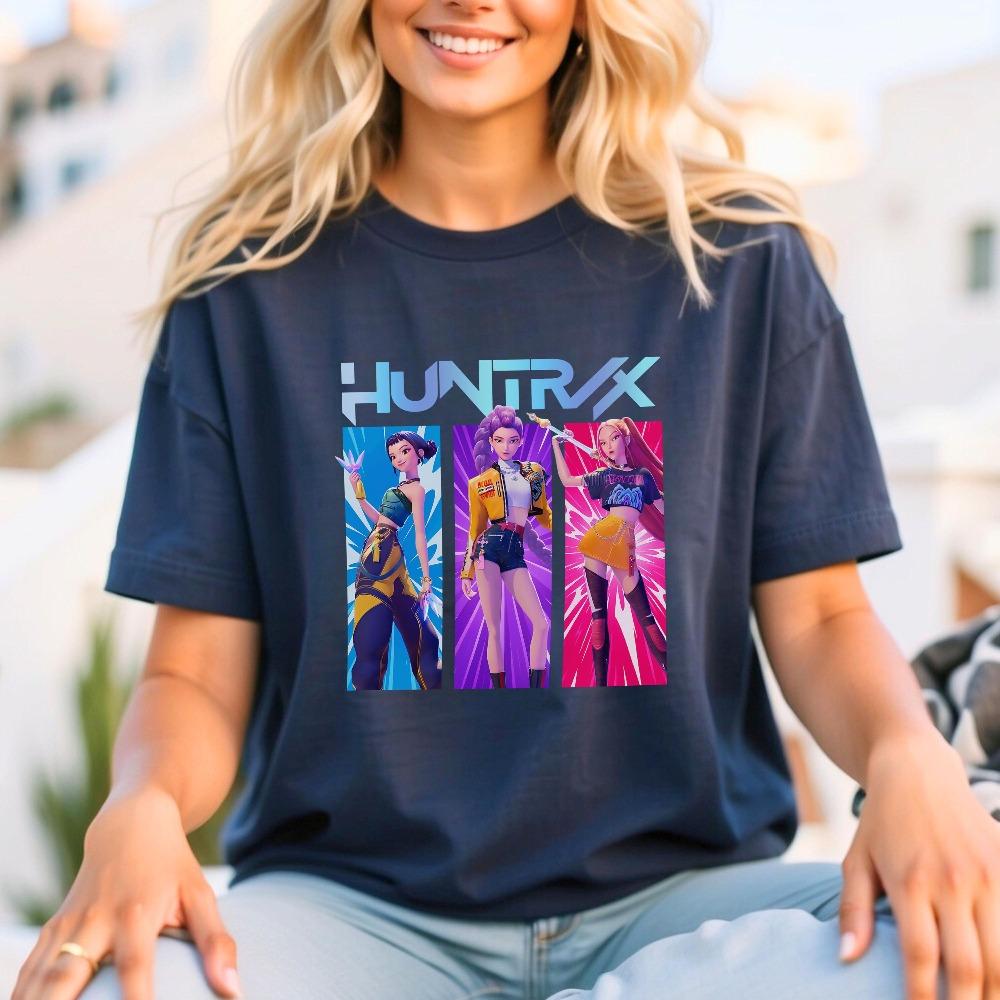 Demon Hunters Shirt Huntrix T Shirt Huntrix Girls T Shirt Mira Rumi Joey Shirt Demon Hunter Merch Gift For Fan Kpop Movie Shirt