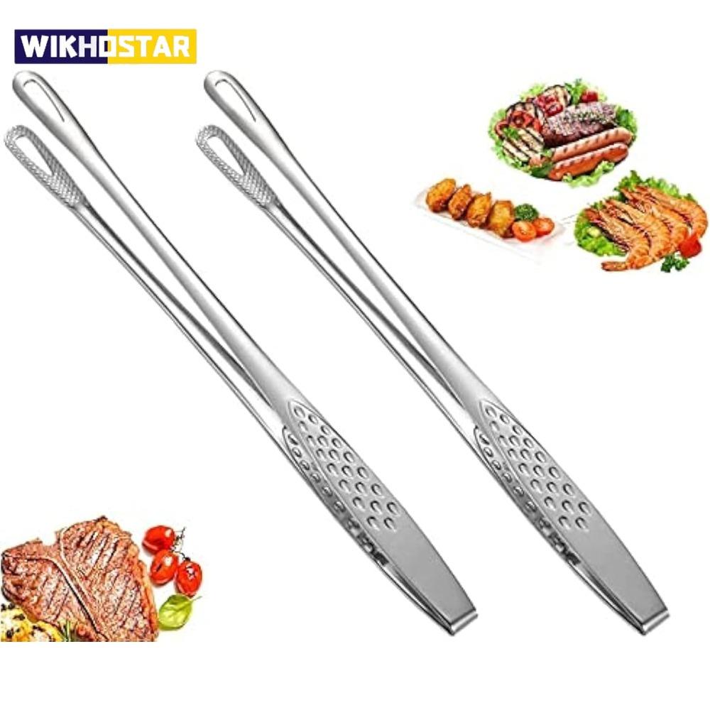 Food-grade Steel Barbecue Tongs Kitchen Tongs, Vegetable Tongs Reusable Barbecue Meat Tongs Cooking Tweezers Kitchen Tools