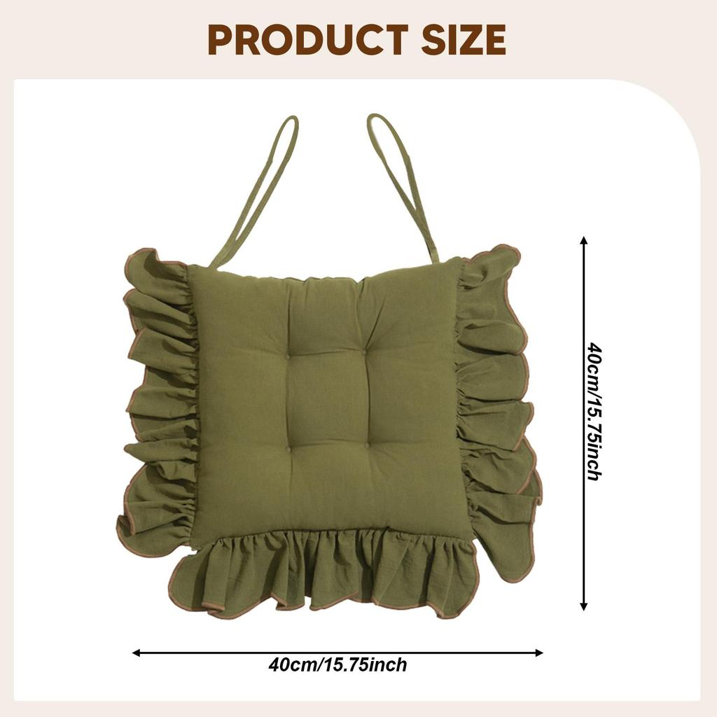 Chair Cushion for Dining Chairs,Ruffled Edge Seat Cushion,Home Dining Room Soft for Kitchen Office Square Thickened 40x40cm