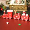 Christmas Train Plastic Wooden Train Christmas Decoration Xmas Kids Gifts Small Trains Christmas Ornament New Year Decor Navidad