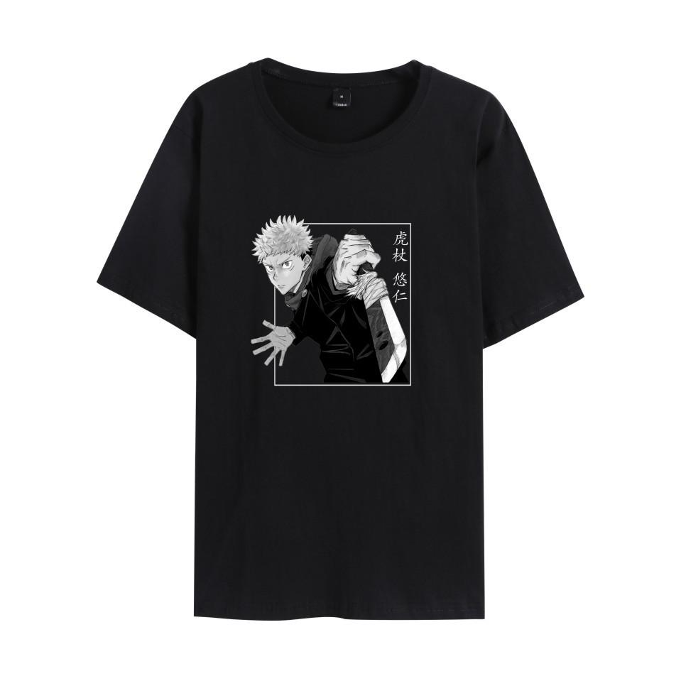 

Мужская футболка Модная с принтом Jujutsu Kaisen Женские футболки Летние повседневные топы с коротким рукавом XS чёрный