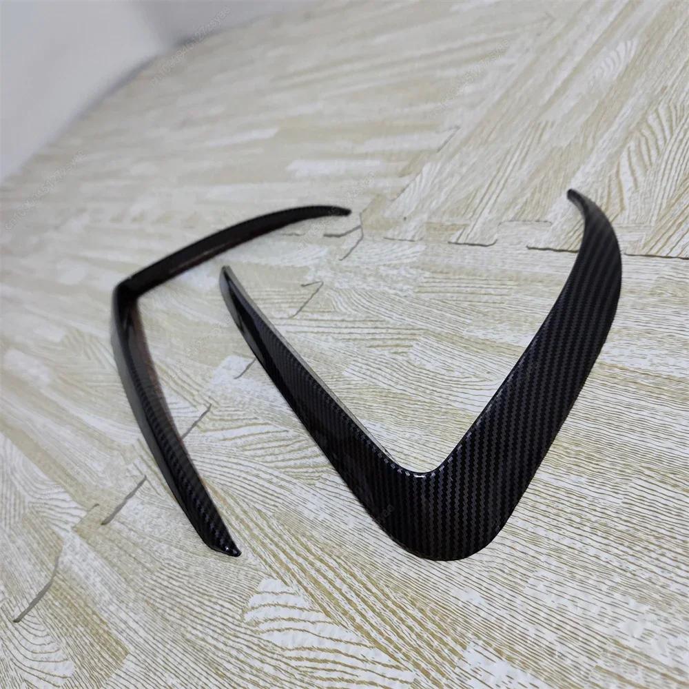 Front Fog Lamp Eyebrow Wind Knife For Tesla Model 3 2017-2023 Gloss Black Fog Lamp Trim Carbon Look Blade Trim Bodykits Tuning