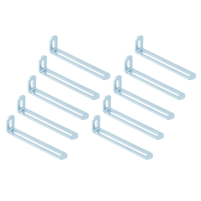 10Pcs Iron L Shaped Corner Brackets Fixer Double Slot Fixing Brackets For Wall Shelving Bookcases Easy Installation
