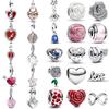 Valentine's Day 925 Silver Heart Flower Charm Mother Balloon Bead Lock Dangle Bracelet Pendant