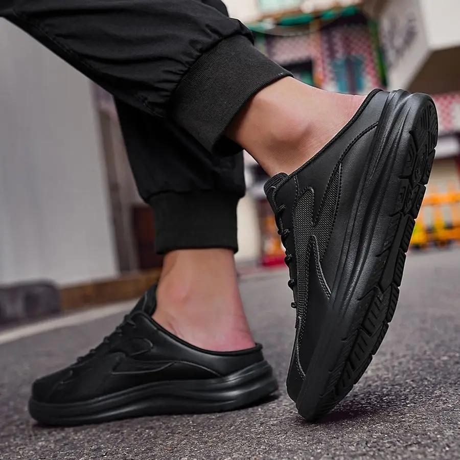 Fashion Half Sandals Man Mules Rubber Shoes Comfortable Pvc Low Price 2025 Fashion High Quality Adult Y2k Elegant Style Slippers for Men