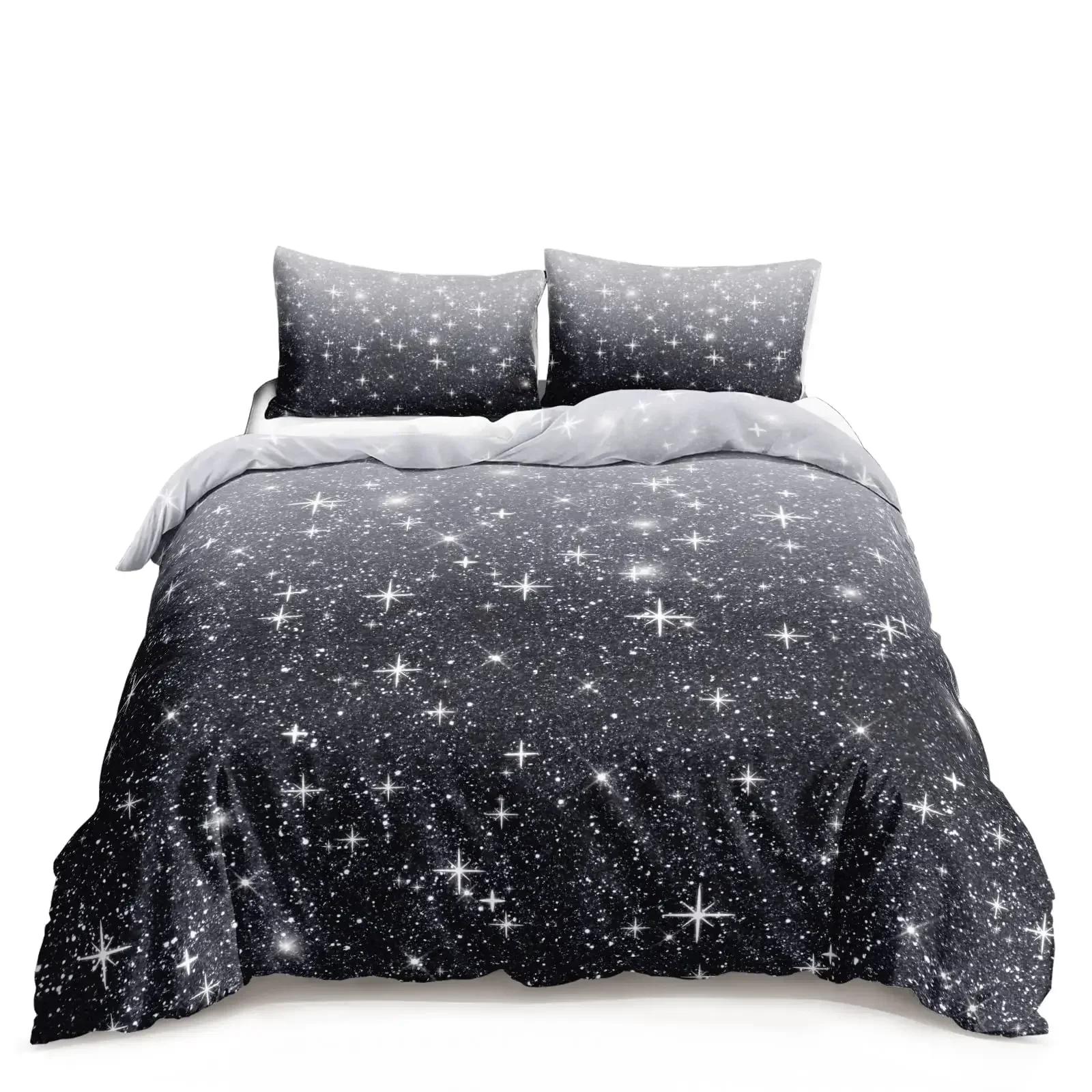 

Comforter Kawaii Moon Starry Night Sky Blue Pink Purple Star Galaxy Bedding Sets Full Size For Boys Girls Comforter Comforter (quilt)-EU Single(135*200cm)3pcs