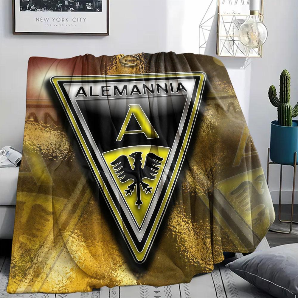 Alemannia Aachen bedruckte Flanelldecke, weicher Überwurf für Schlafzimmer Sofa, waschbar, Fanartikel, tolles Geschenk. 80cmx120cm
