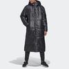 adidas Women's Big Baffle Hooded Mid-Long Cotton Jacket Black DZ1486