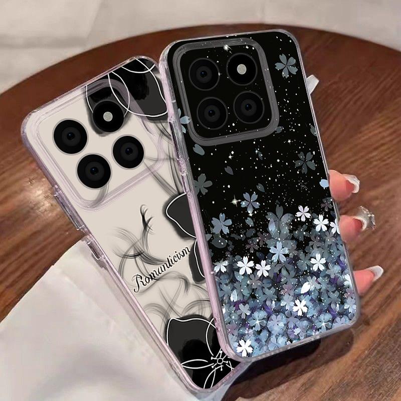Sakura Pattern Phone Case For Xiaomi Redmi Note 15 Pro 4G Funda Redmi Note 14 13 Pro 5G Clear TPU Silicone Soft Cover