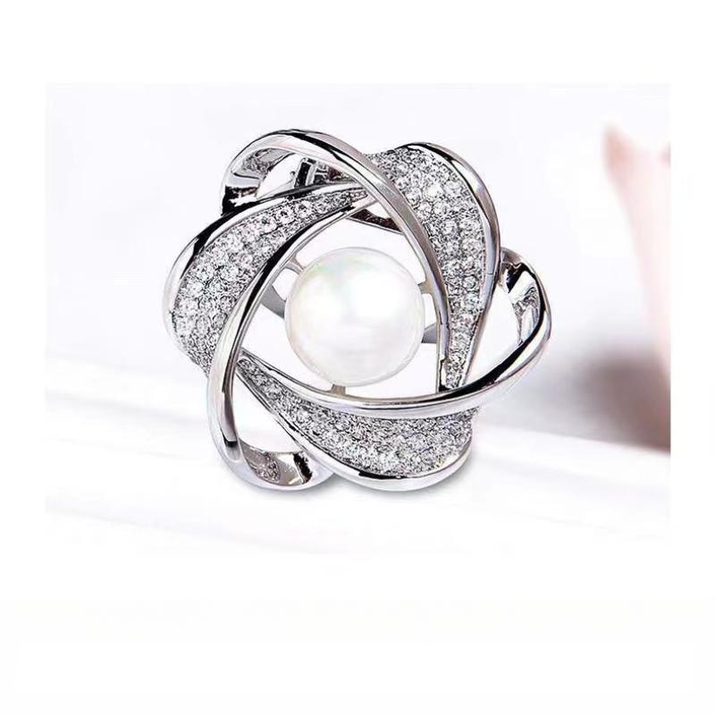 Rhinestone Pearl Fashion Jewelry Scarf Ring Women Scarf Buckle Shawl Clip Korean Style Brooch Pins