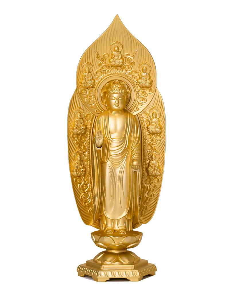 Buddha Statue Yakushi Nyorai 17cm Makita Shuun Original Takaoka Copperware (gold Plated/24k Gold) Sculptor Model "Tendai, Shingon, Rinzai"