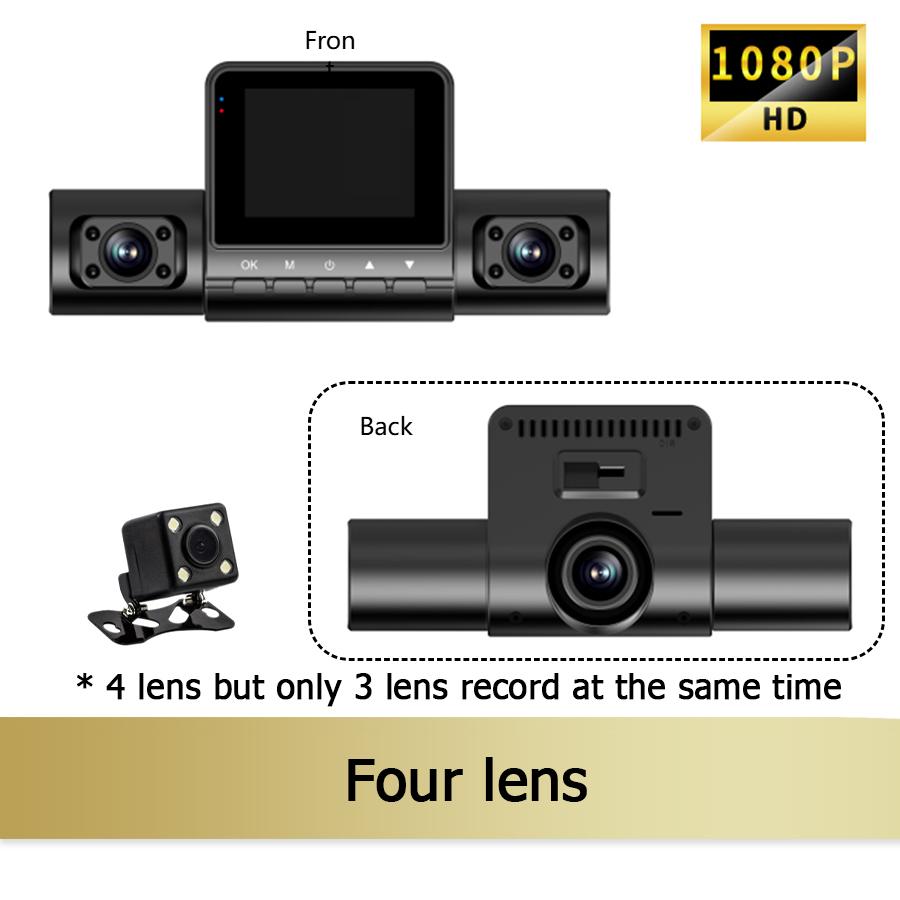 

Трехканальный четырехобъективный видеорегистратор с высокой четкостью 1080P инфракрасным ночным видением для мониторинга парковки автомобиля 【4 lens】No Card чёрный