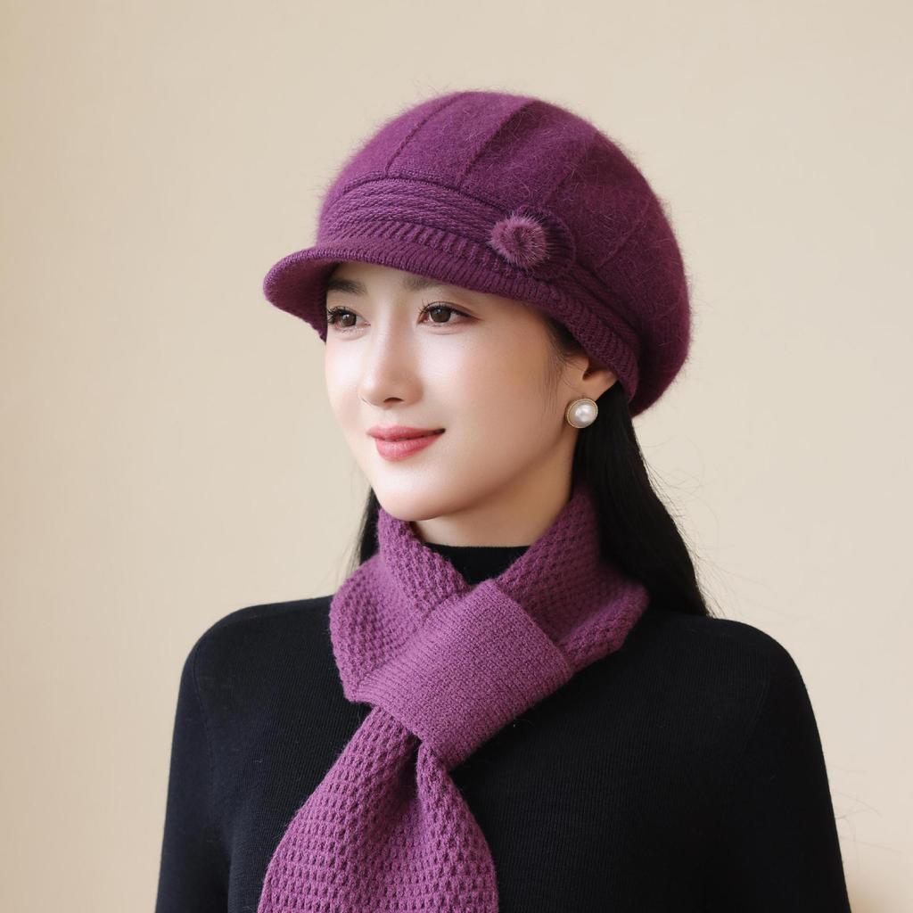 New Autumn and Winter Woolen Hats for The Elderly and Grandma Warm Knitted Hats for Middle Aged and Elderly Mothers Cotton Hats Ladies Hats