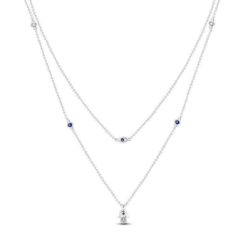 Original Copper Blue Evil Eyes Charms Ring Earrings Bead Palm Pendants Fit Bracelet Necklace Jewelry Gift