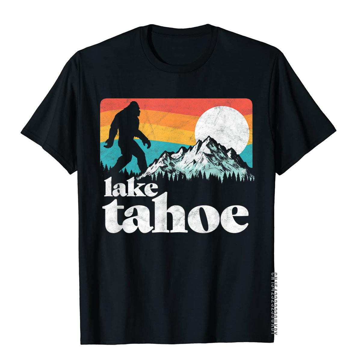 

Rife Men T Shirt Lake Tahoe Retro Bigfoot Mountains Vintage Graphic T-Shirt Printed Tops Tees Cotton Hip Hop - Men s Summer C... S разноцветный