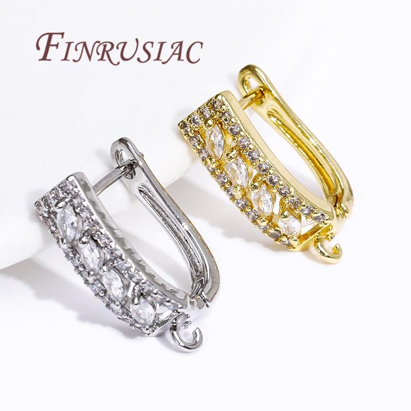 1-2Pairs/Lot Fasteners For Earrings Wholesale 18K Real Gold Plated Hooks For Earring,DIY Women's Earrings Accessories,Earwires