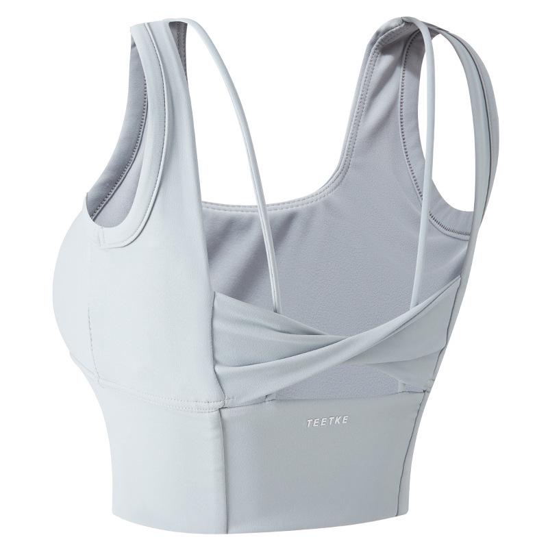 Cross-Back Sports Bra - Full Cup, Breathable, with Chest Pads for Running and Yoga 
