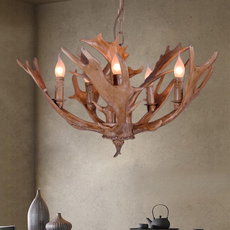 

Винтажная люстра из рогов, люстра для ресторана, магазина одежды, креативная, для гостиной, кабинета коричневый