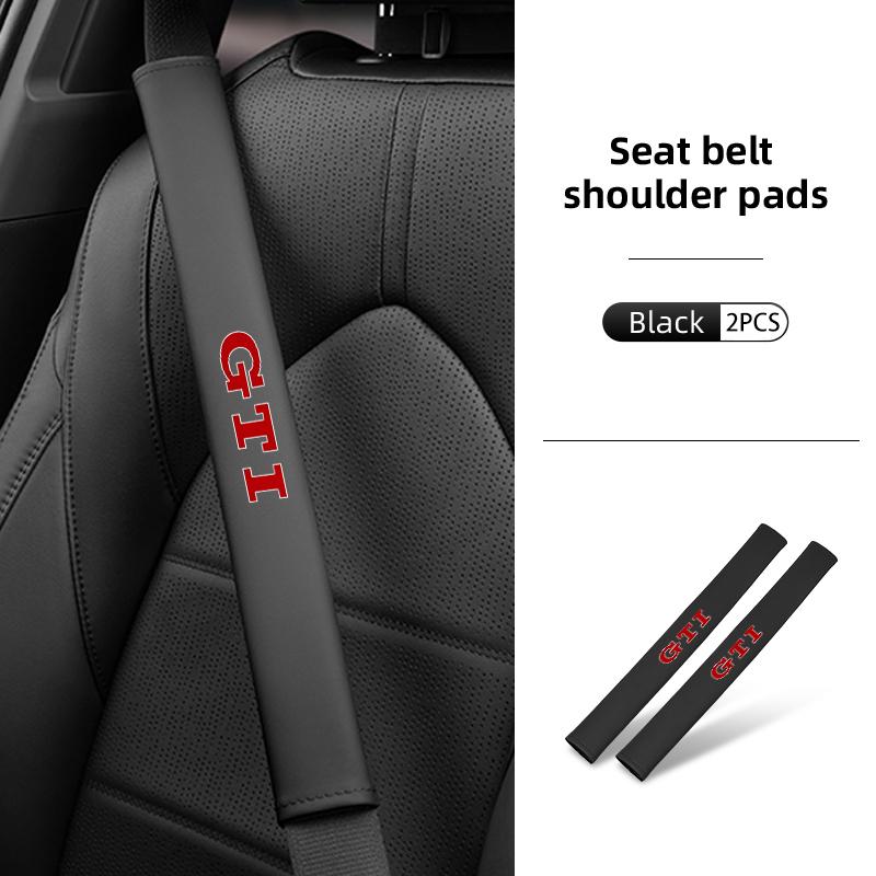 For Volkswagen VW Long Car Seat Belt Shoulder Pad Leather Pressure Relief Cushion Golf 4 5 6 7 GTI Tiguan Passat B5 B6 B7 CCNI9