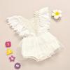 Infant Newborn Baby Girls Lace Ruched Ruffles Bodysuit Romper Clothes Outfit