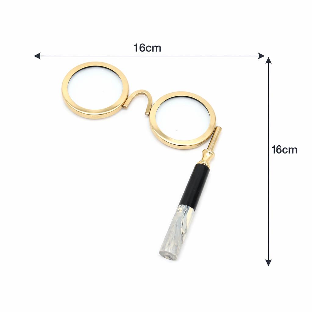 Antique Style Dual Viewer Magnifying Glass With Gold Finish