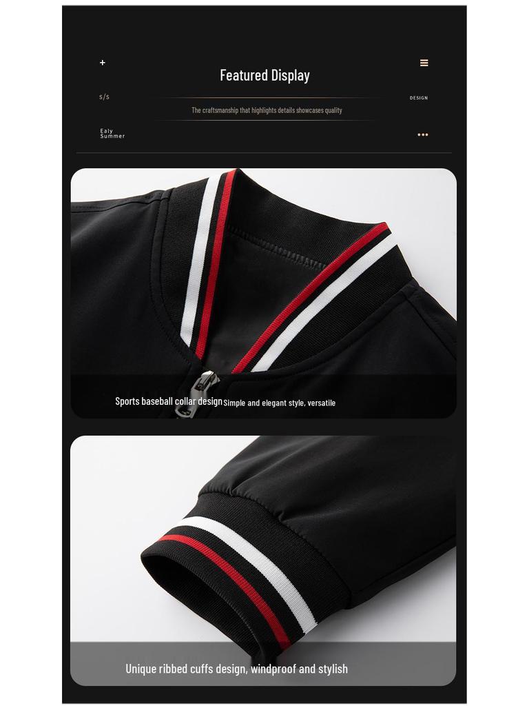 Men's European Style Loose Fit Embroidery Jacket, Plus Size, Spring/Autumn Casual Outerwear.