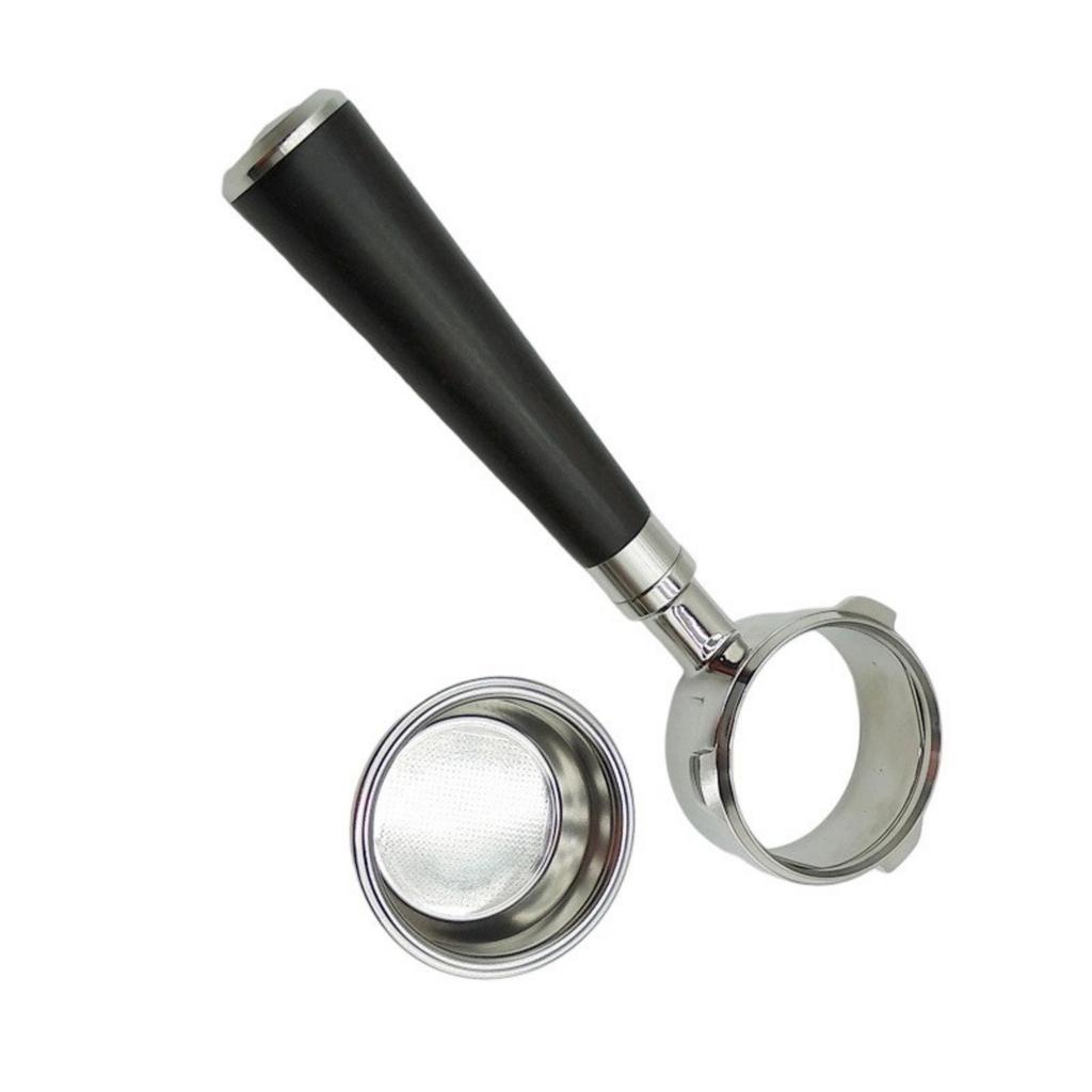 Three Ear 58mm Bottomless Portafilter Solid Wood Handle for Espresso Machines Accessories Commercial Coffee Equipment