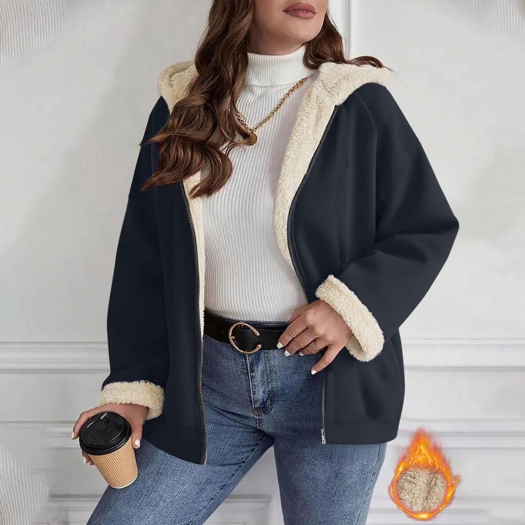 Women's Loose Long-sleeved, Fashionable, Plus-size Warm Cardigan Jacket Top