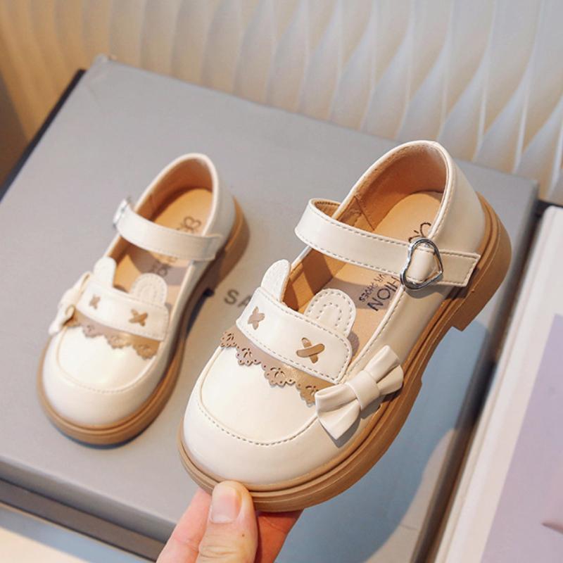 Children Shoes Cute Cartoon Rabbit Leather Shoes Versatile Girls Party Dresses Shoes Fashion Toddler Girl Loafers Shoe Zapatos