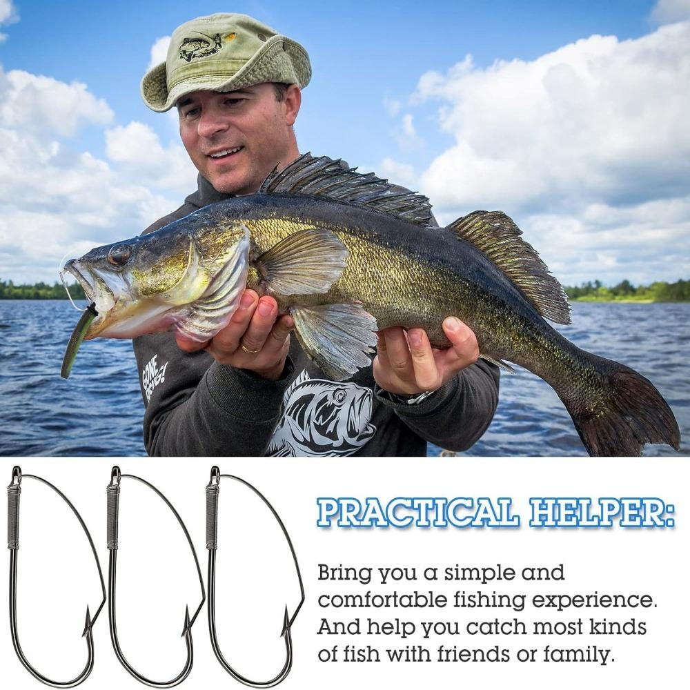 20pcs Single Hook Wacky Rig Hook Weedless Barbed Carp Fishing Hook Tackle Accessories Fishing Hook